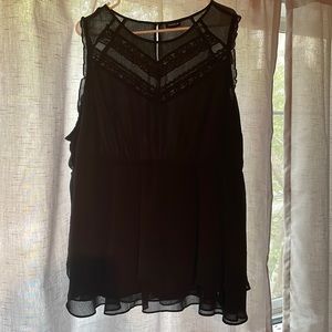 Torrid Black Lace & Chiffon Tank